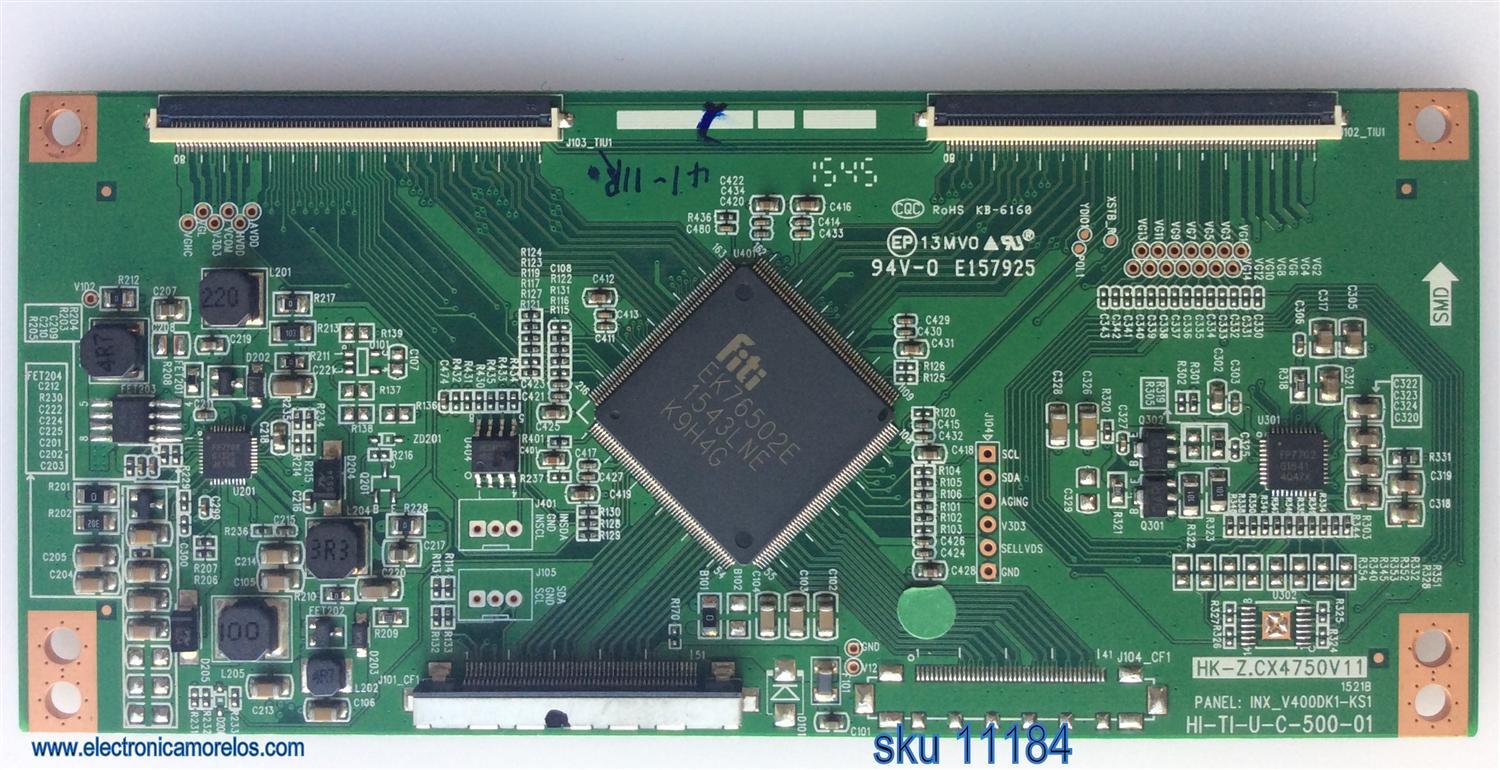 T-CON / RCA TX-15100041 / HI-TI-U-C-500-01 / E157925 / HK-Z.CX4750V11 / MODELO LED42C45RQ / PANEL V420DK1-QS1-12V	