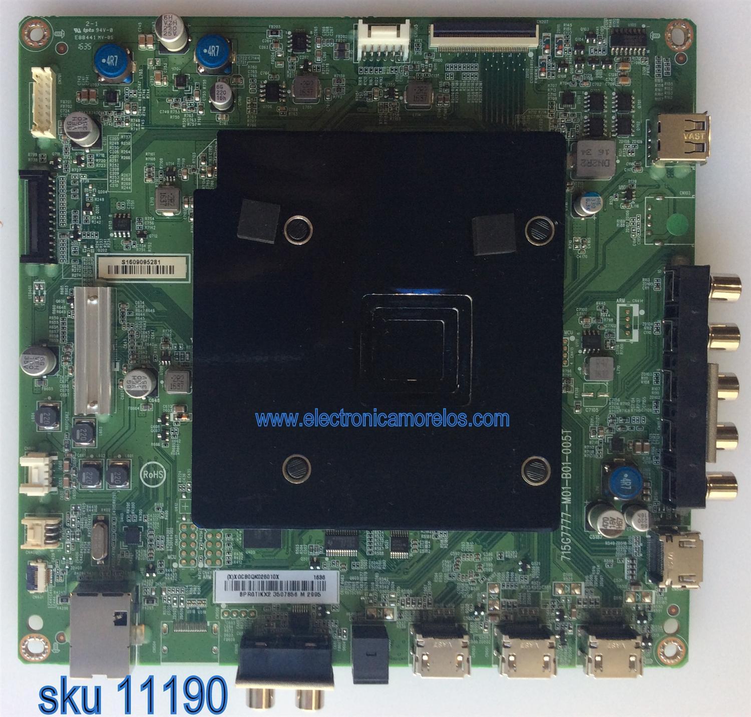 MAIN / VIZIO XGCB0QK026 / XGCB0QK026010X / 715G7777-M01-B01-005T / MODELO E55-E1 LTM7VIBS / PANEL TPT550U2-EQYSHM.G REV:S1U	