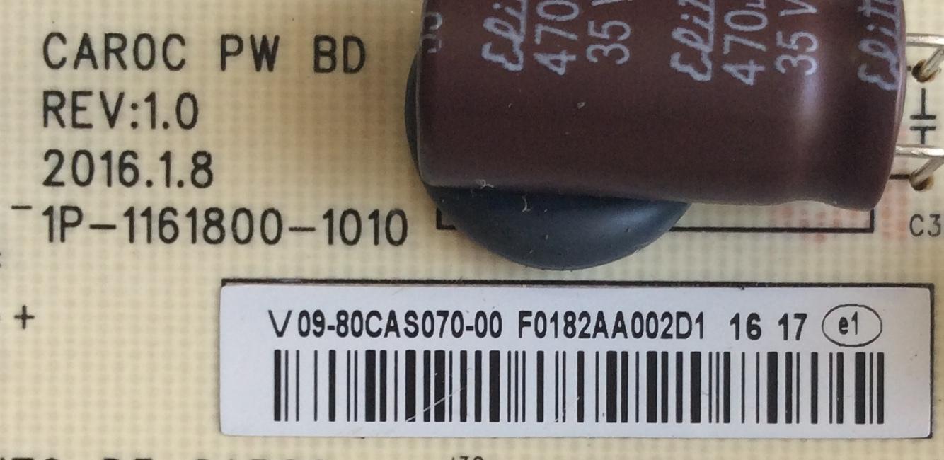 FUENTE DE PODER / VIZIO 09-80CAS070-00 / 1P-1161800-1010 / CAS07 / PANEL S800FUA-2 / MODELOS M80-D3 LFTRVFAS / M80-D3 LFTRVFBS - Imagen 2