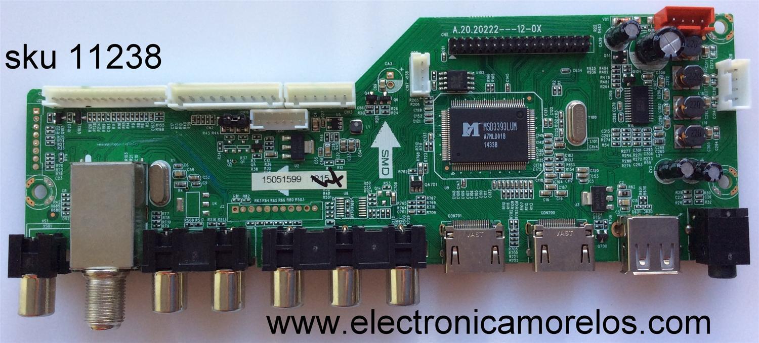 MAIN PARA TV RCA / NUMERO DE PARTE 50GE01M3393LNA66-E1 / RE01M3393LNA66 / AE0010330 / A.20.20222---12-0X / 20150612165523 / D032304/16RY / 20222A / 20160409ZN0195 / PANEL V500HJ3-PE1-12V / MODELO LED50B45RQ