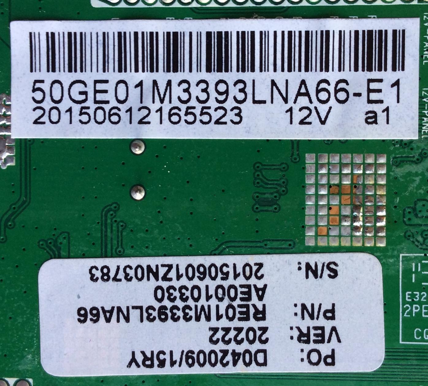 MAIN PARA TV RCA / NUMERO DE PARTE 50GE01M3393LNA66-E1 / RE01M3393LNA66 / AE0010330 / A.20.20222---12-0X / 20150612165523 / D032304/16RY / 20222A / 20160409ZN0195 / PANEL V500HJ3-PE1-12V / MODELO LED50B45RQ - Imagen 2
