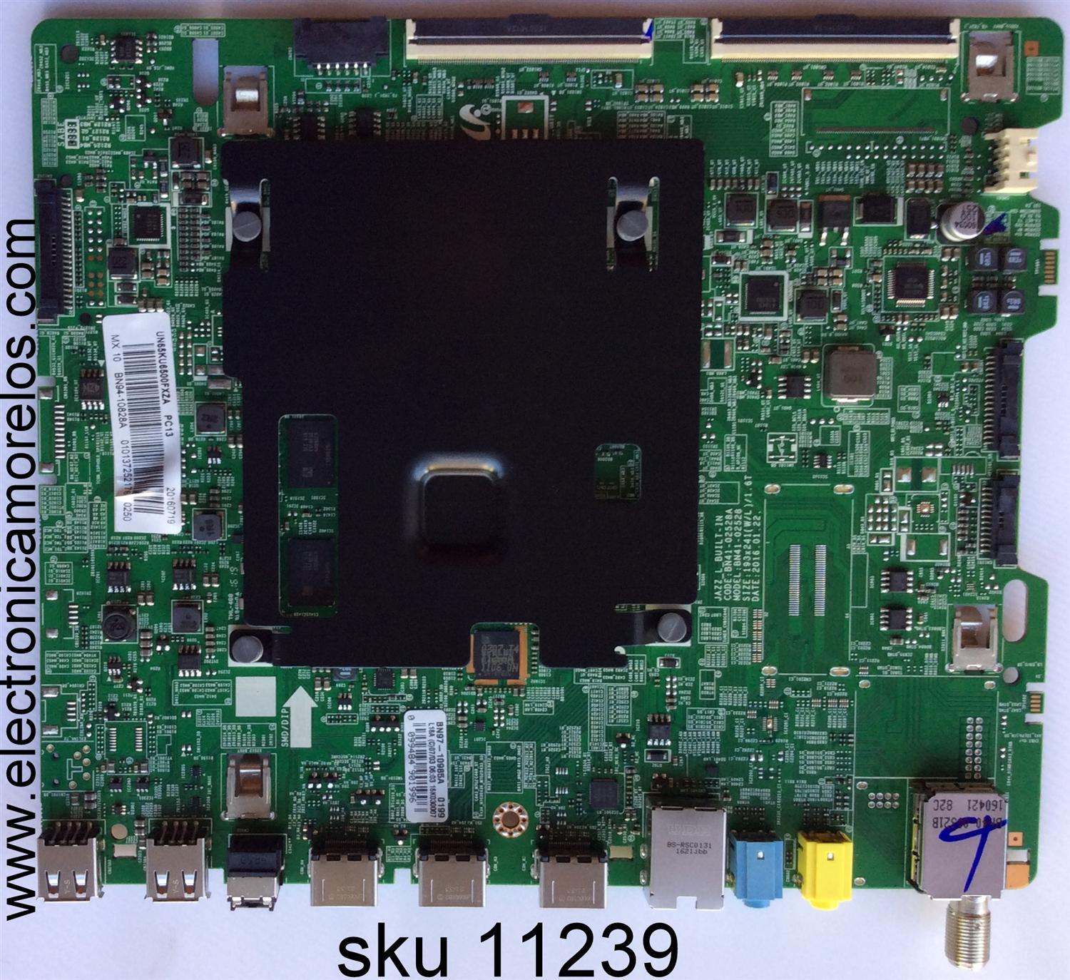 MAIN PARA TV SAMSUNG / NUMERO DE PARTE BN94-10828A / BN41-02528A / BN97-10985A / BN9410828A / PANEL CY-WK065HGLV1H / MODELOS UN65KU6500 / UN65KU6500FXZC / UN65KU6500FXZA FA01