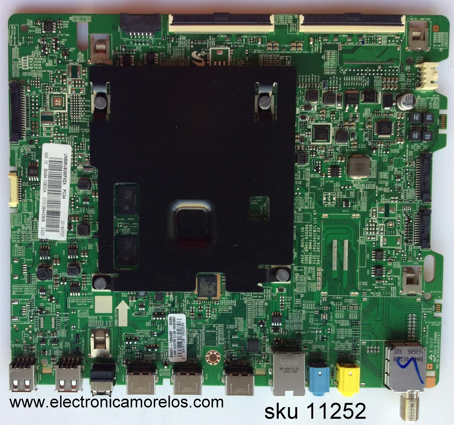 MAIN PARA TV SAMSUNG / NUMERO DE PARTE BN94-10800A / BN41-02528A / BN97-10648F / SUSTITUTAS BN94-10800Z / BN94-10837C / BN94-10837A / PANEL CY-GK05 / MODELOS UN50KU6290FXZC / UN50KU6000FXZX / UN50KU6300FXZA DA01 / UN50KU6300FXZA DB02 / UN50KU6300FXZA DC0
