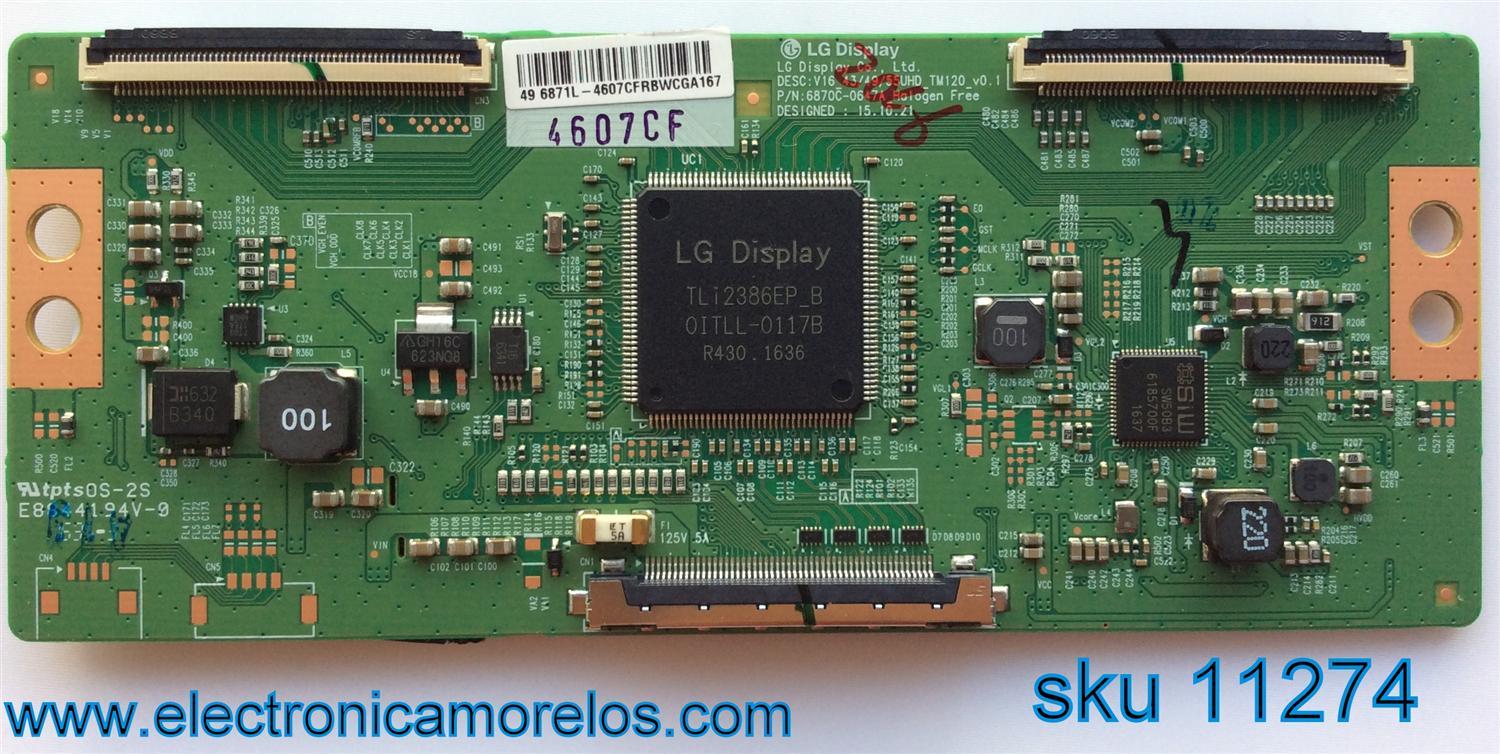 T-CON / LG 6871L-4607C / 6870C-0647A / 4607C / MODELO 49UH6090-UJ.BUSWLOR / PANEL NC490DGE-SADP3	