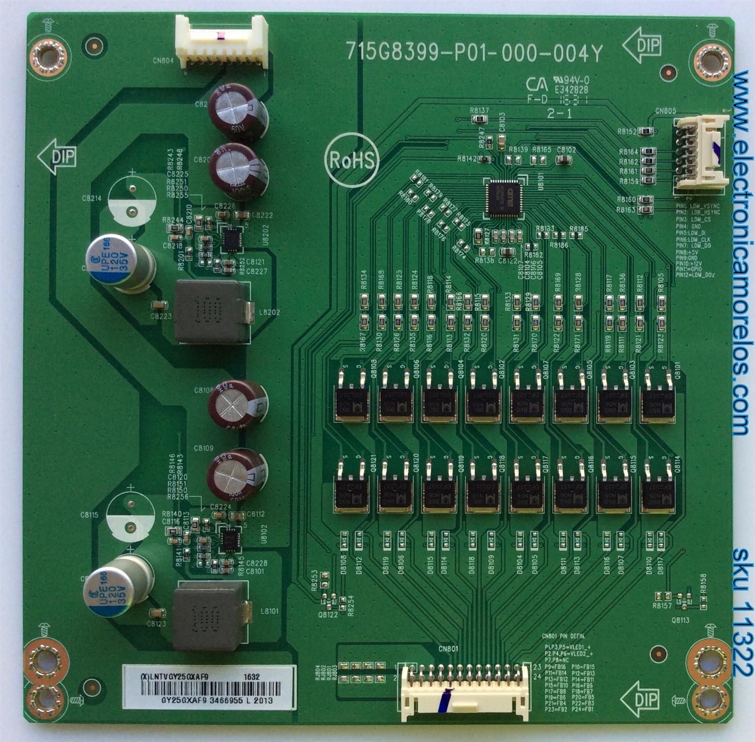 LED DRIVER / VIZIO LNTVGY25GXAF9 / 715G8399-P01-000-004Y / (X)LNTVGY25GXAF9 / MODELO E65-E1.LTMWVKBS / PANEL TPT650UA-QVN06.U REV:S600A	