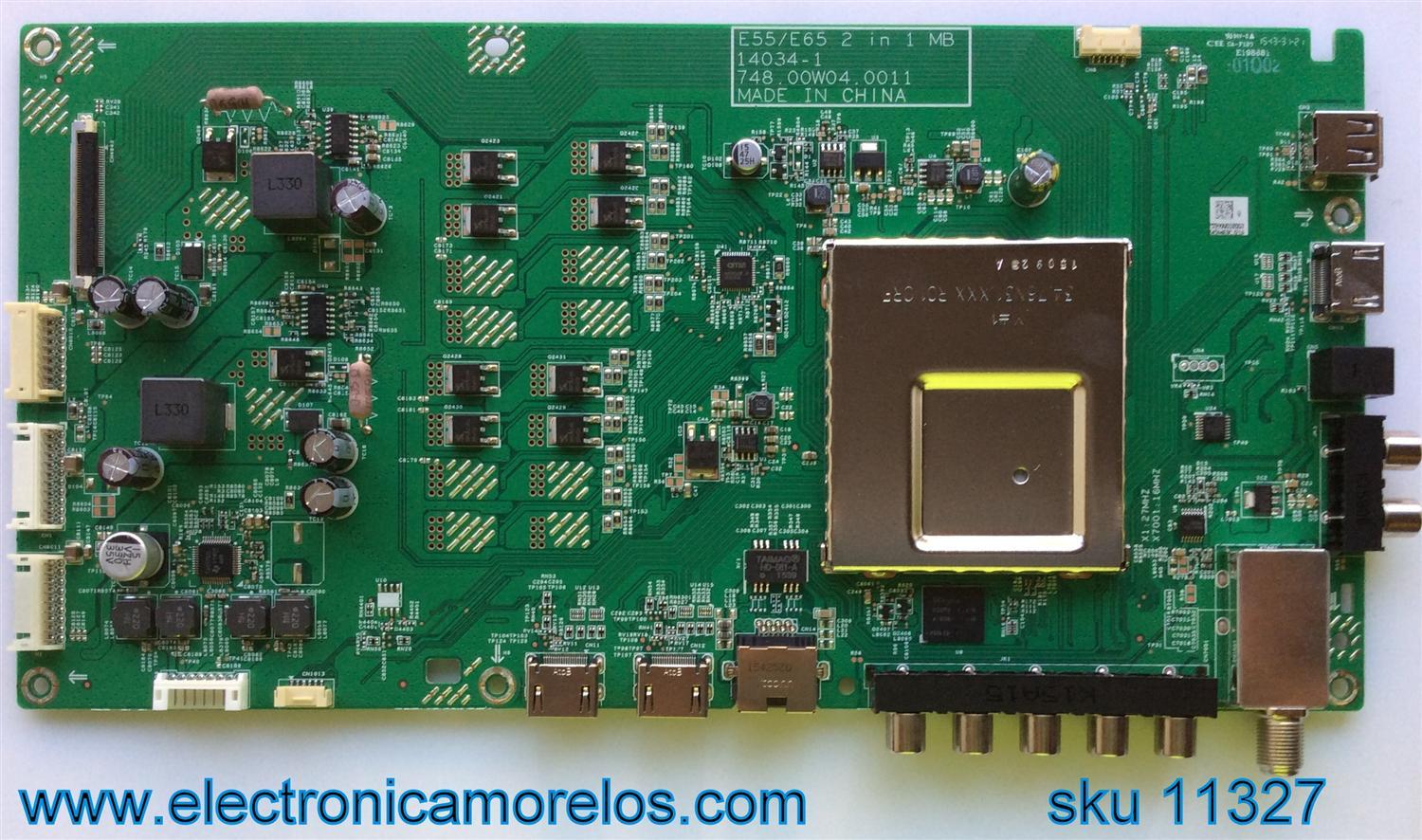 MAIN PARA TV VIZIO / NUMERO DE PARTE 755.00W01.B003 / 75500W01B003 / 14034-1 / 748.00W04.0011 / PANEL'S T650HVF05.5 / T650HVF05.6 / MODELOS D65-D2 LWZAUDBR / D65-D2 LWZAUDCS 	