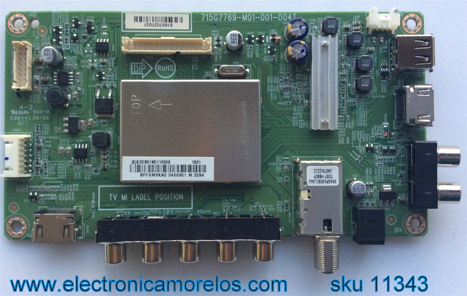 MAIN / VIZIO XGCB01K011 / 715G7769-M01-001-004T / 756TXGCB01K0110  /  MODELO D50N-E1 LTMWVTBS / PANEL TPT500J1-HVN07.U REV:S500N	