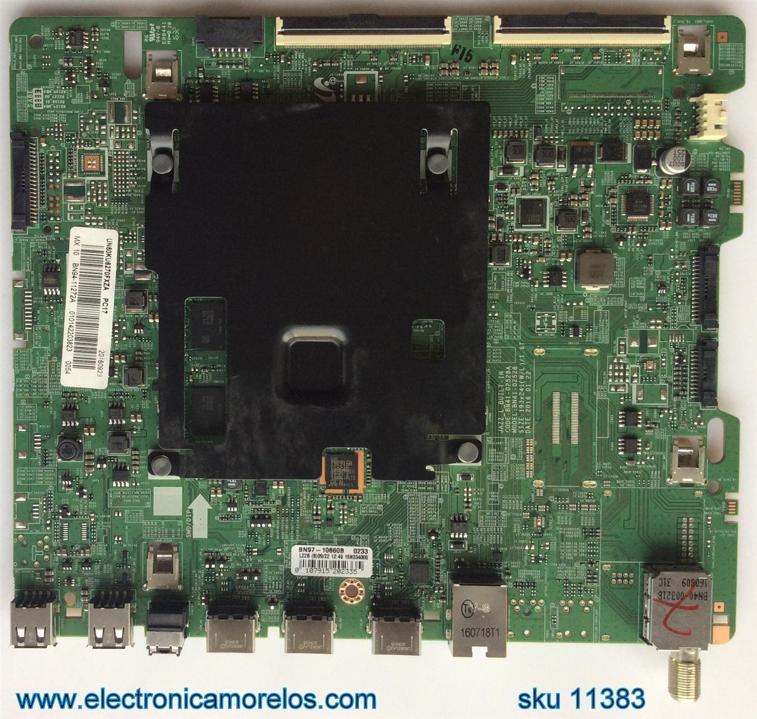 MAIN PARA TV SAMSUNG / NUMERO DE PARTE BN94-11272A / BN41-02528A / BN97-10660B / PANEL CY-GK060HGSV2H / MODELO UN60KU6270 / UN60KU6270FXZA EA01