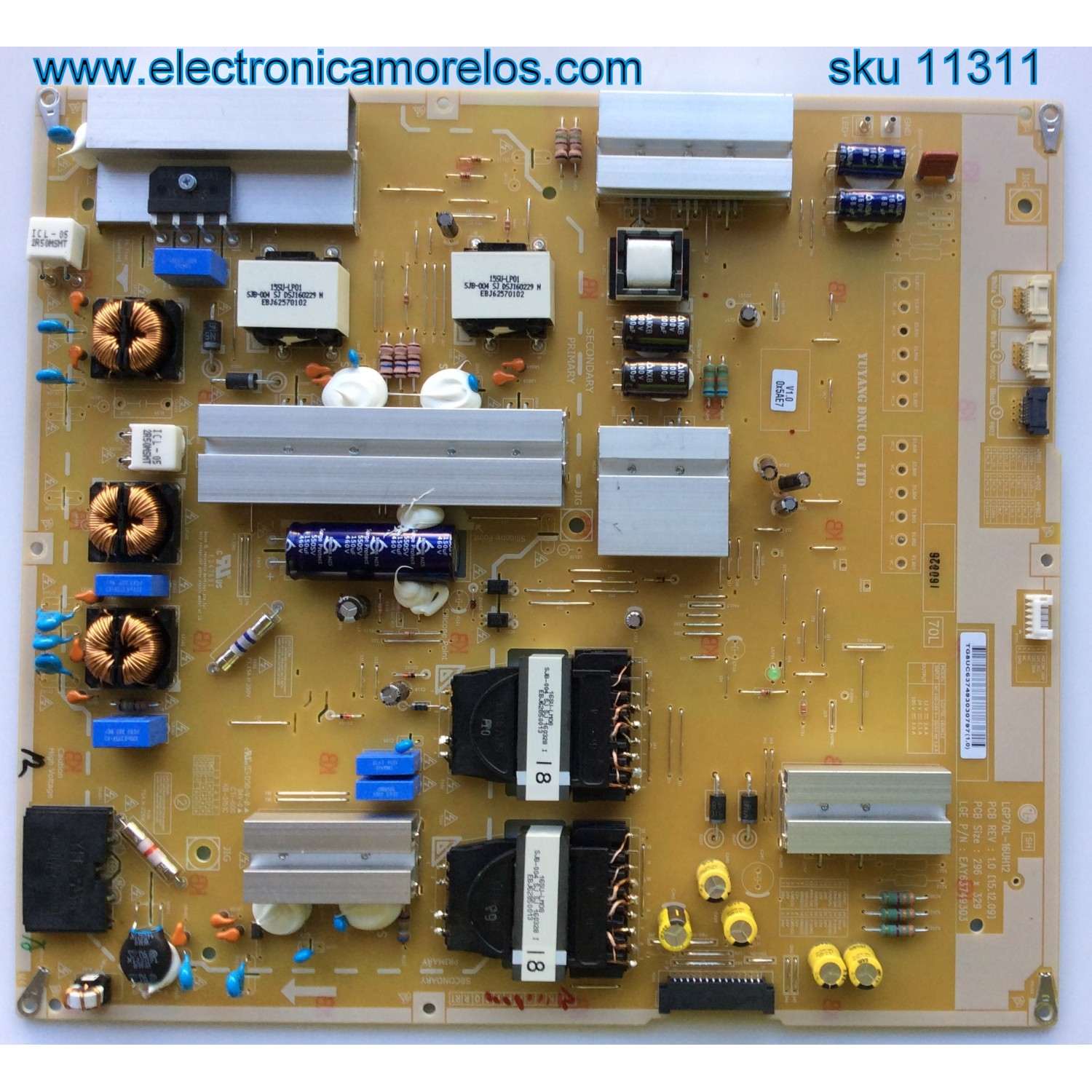 FUENTE DE PODER PARA TV LG / NUMERO DE PARTE EAY63749303 / LGP70L-16UH12 / 63749303 / MODELO 70UH6350-UB / 70UW340C-UB