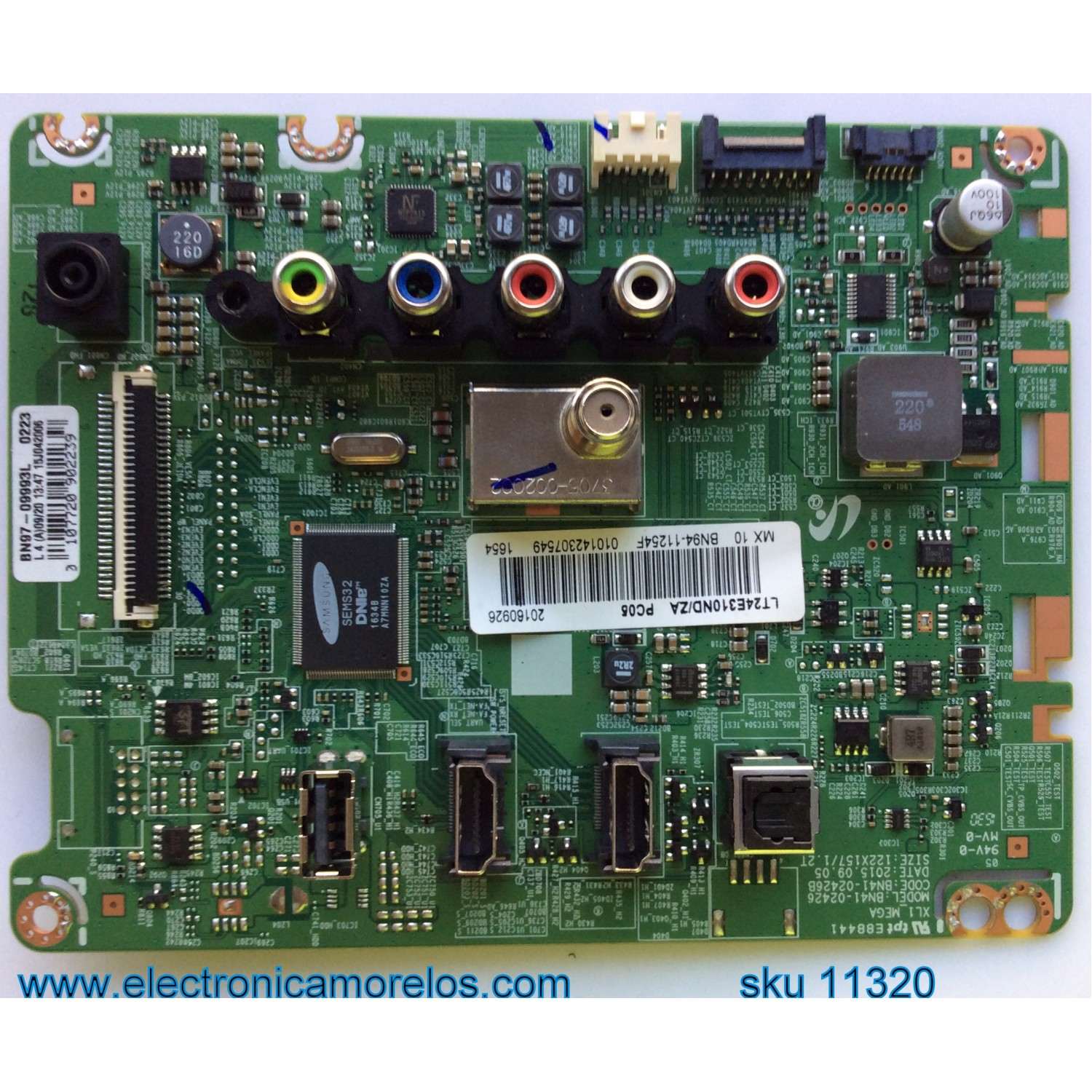 MAIN FUENTE (COMBO) PARA TV SAMSUNG / NUMERO DE PARTE BN94-11254F / BN41-02426B / BN97-09993L / BN9411254F / PANEL V236BJ1-LE2 REV.C7 / MODELO LT24E310ND/ZA NA02