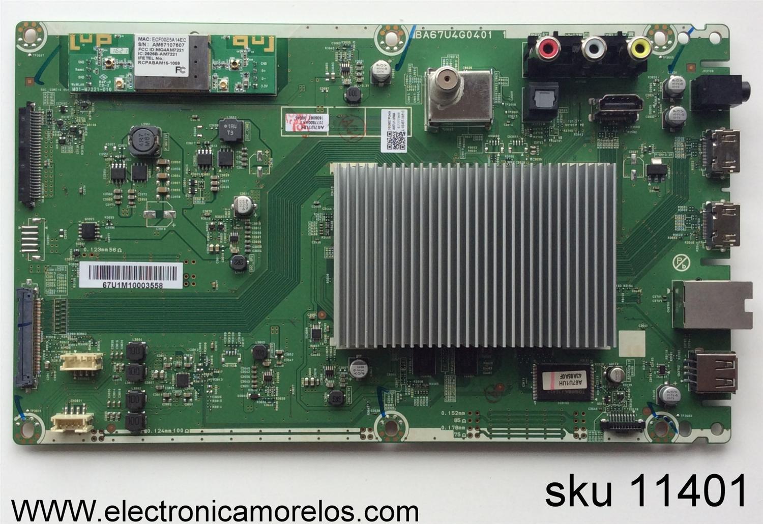 MAIN / MAGNAVOX A67U1UH / A67U1-MMA / BA67U4G0401 1 / MODELO 50MV376Y/F7 / PANEL U6AU2XH	