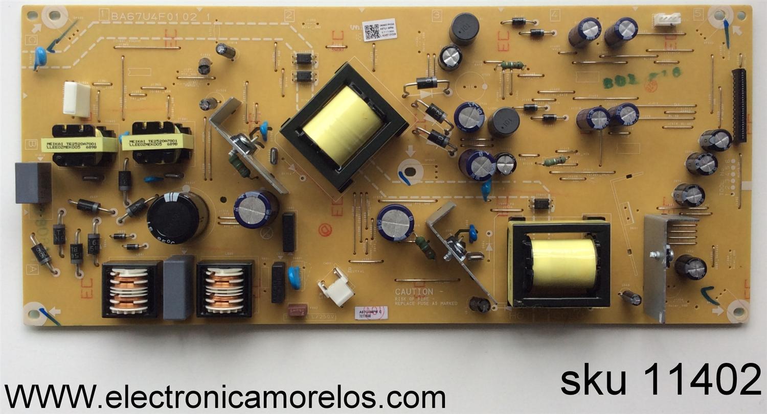 FUENTE DE PODER / MAGNAVOX A67U1MPW / A67U1-MPW / BA67U4F0102 1 / MODELO 50MV376Y/F7 / PANEL U6AU2XH	