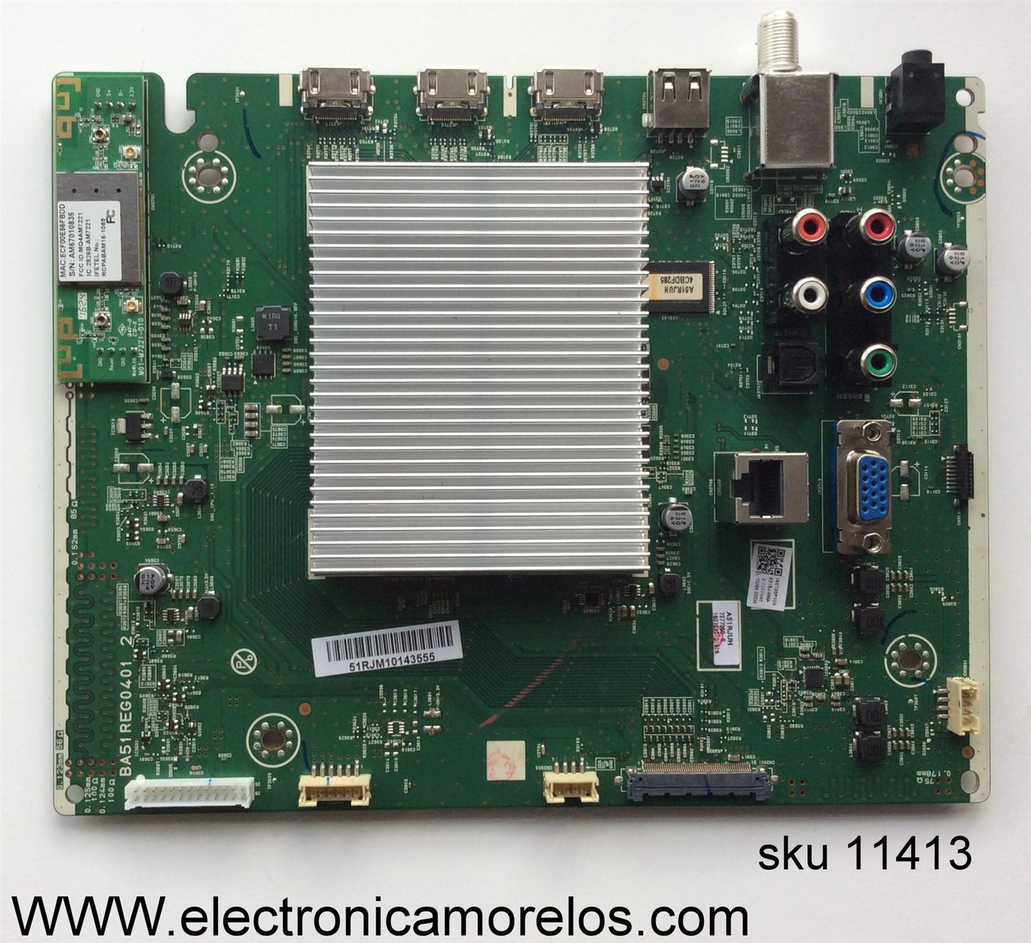 MAIN PARA TV PHILIPS 4K UHD SMART TV / NUMERO DE PARTE A51RJUH / A51RJ-MMA / BA51REG0401 2 / BA51RJG0401 2 / BA51REG04012 / BA51RJG04012 / PANEL U5DRAXH / MODELO 55PFL5601/F7
