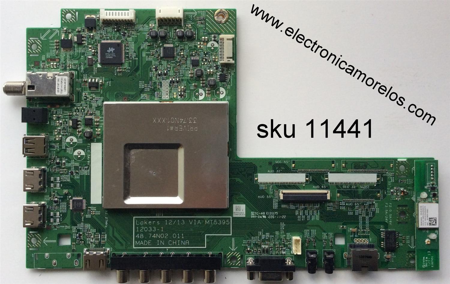 MAIN / VIZIO 55.74Y01.001G / 5574Y01001G / 48.74N02.011 / 12033-1 / MODELO M550VSE LWJANKAN / PANEL T550HVN01.5	