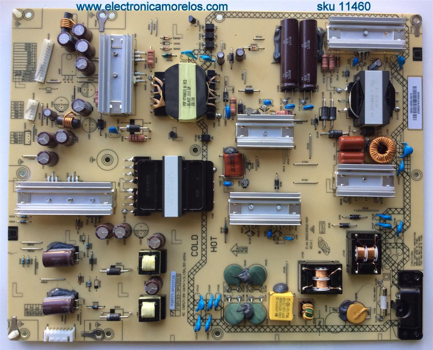 FUENTE DE PODER / SHARP 0500-0605-0910 / 9LE050006050910 / FSP171-3PSZ01SA / MODELO LC-55UB30U / PANEL LSC550FN04-C01	