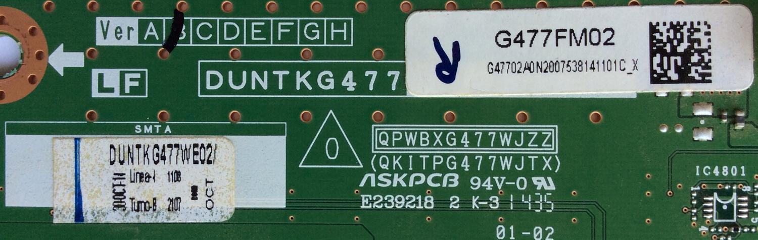 T-CON / SHARP DUNTKG477FM02 / G477FM02 / QPWBXG477WJZZ / QKITPG477WJYX / MODELO LC-70C6600U / PANEL JE695D3HC50R	 - Imagen 2