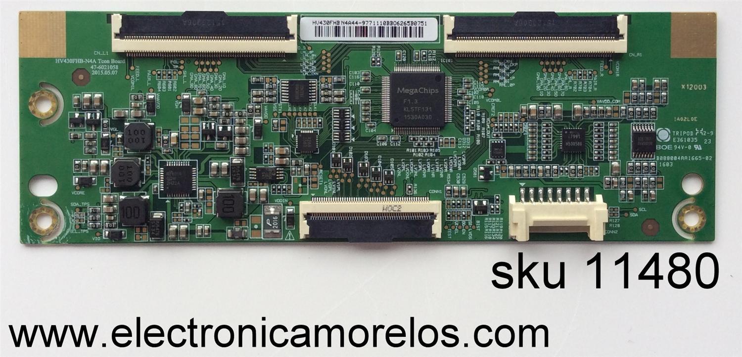 T-CON PARA TV SAMSUNG / NUMERO DE PARTE 44-9771110B / HV430FHB-N4A / HV430FHBN4A / HV430FHBN4A44 / B088004AA1665-02 / PANEL JJ032BGE-R2-RR01 / MODELO UN32J5003 / UN32J5003AFXZA LS03