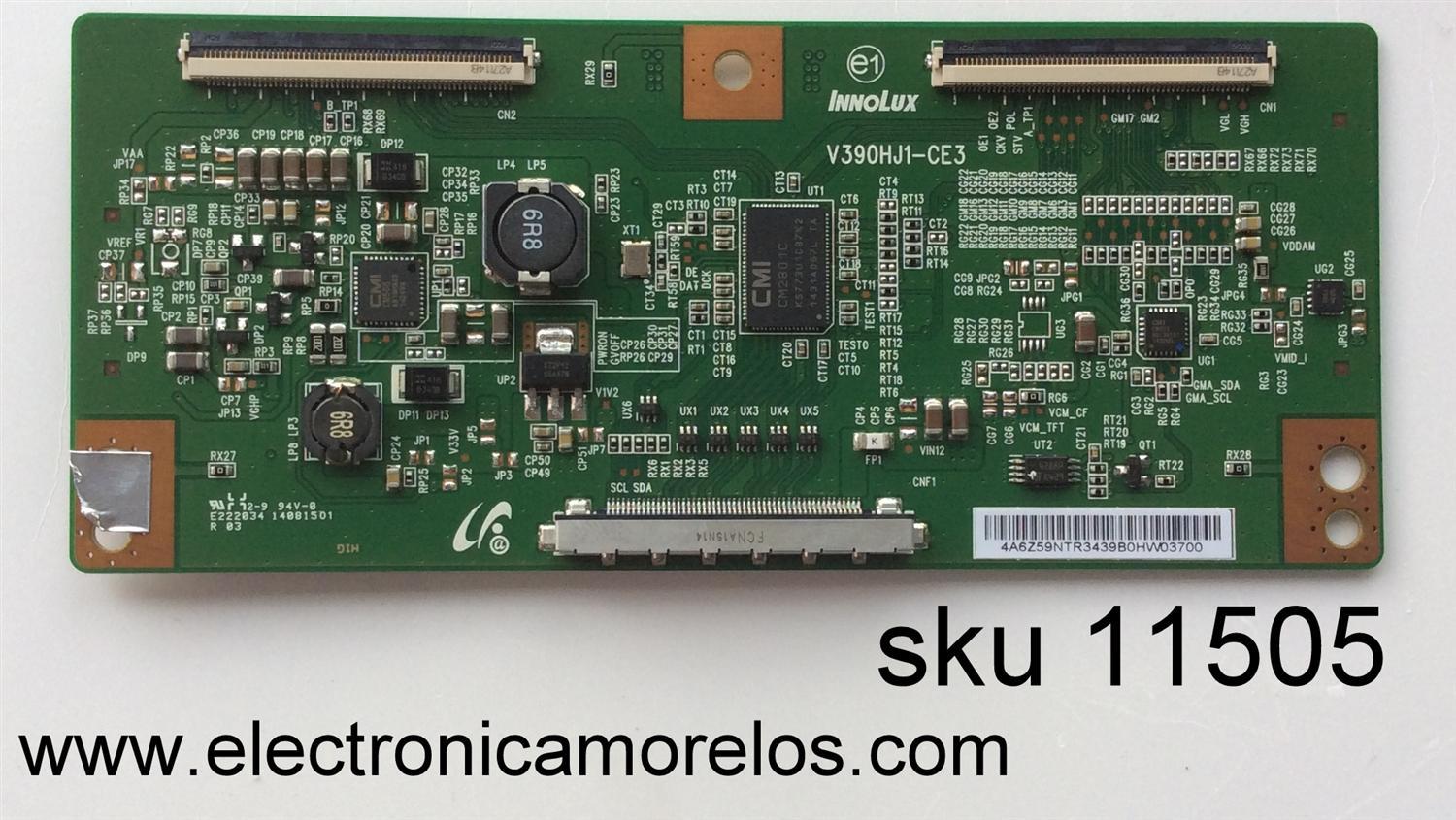 T-CON / PIXEL 4A6Z59NTR3 / V390HJ-CE3 / MODELO LE-5029 / PANEL CX500DLEDM	