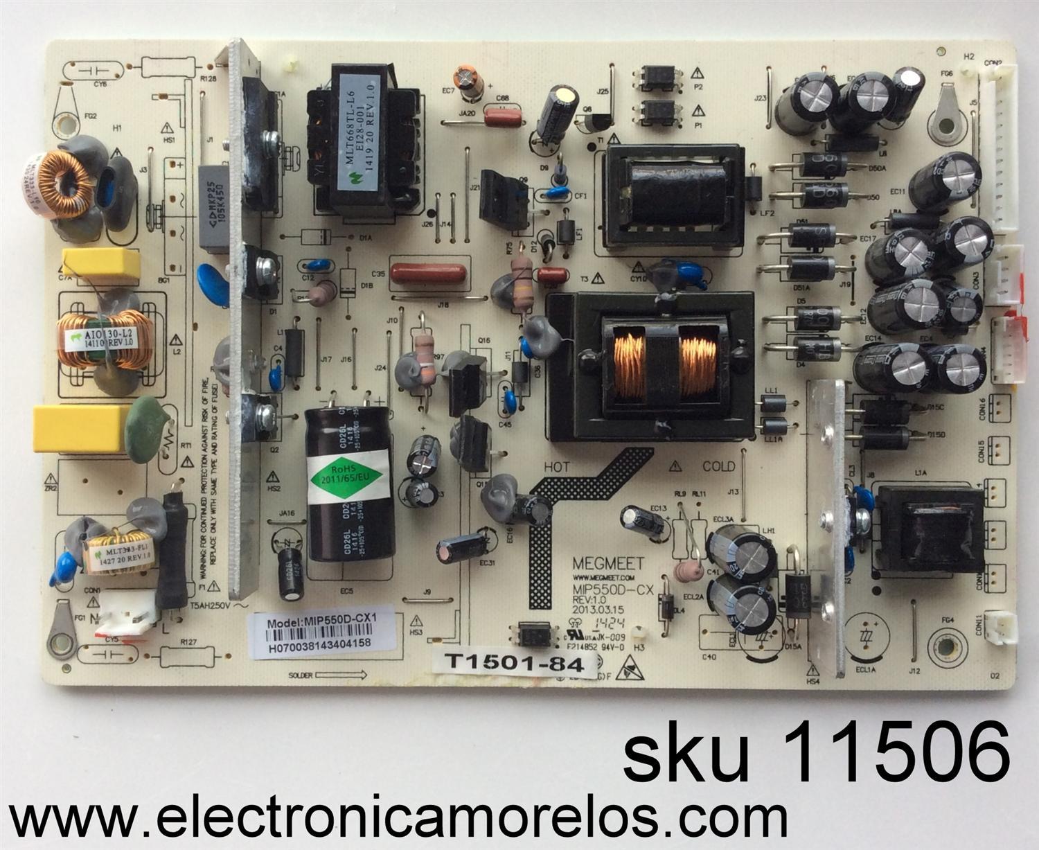 FUENTE DE PODER / PIXEL MIP550D-CX1 / MIP550D-CX / MODELO LE-5029 / PANEL CX500DLEDM	