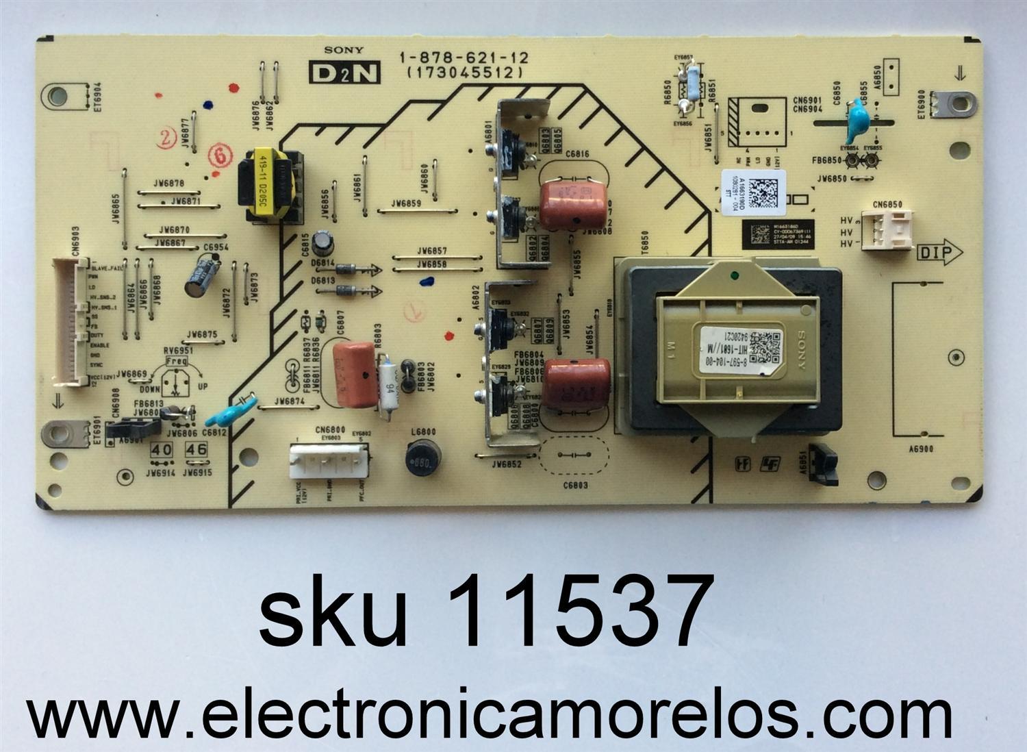 TARJETA D2N / SONY A-1663-190-D / A1663190D / 1-878-621-12 / 173045512 / MODELO KDL-46W5150 / PANEL LTY460HF04-001	