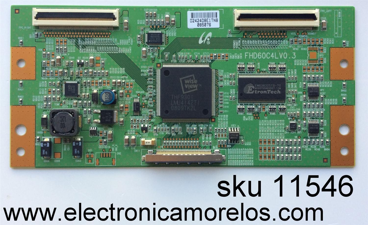 T-CON / SAMSUNG LJ94-02424D / FHD60C4LV0.3 / 2424D / MODELO LN40A530P1FXZA SS03 / LN40A550P3FXZA / PANEL LTF400HA03-101	