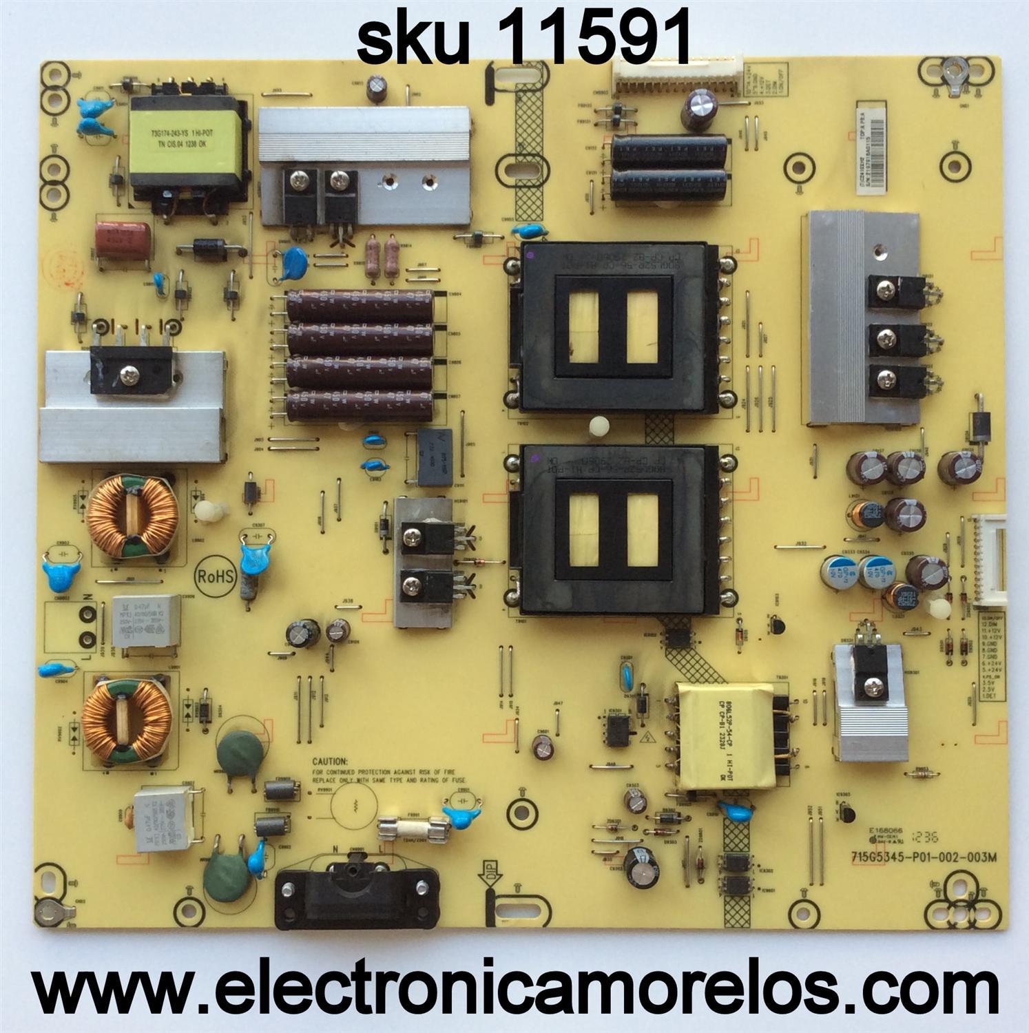FUENTE DE PODER / HITACHI ADTVC2419XH2 / C2419XH2 / 715G5345-P01-002-003M / MODELO LE55U516 / PANEL T550HVN01.1	