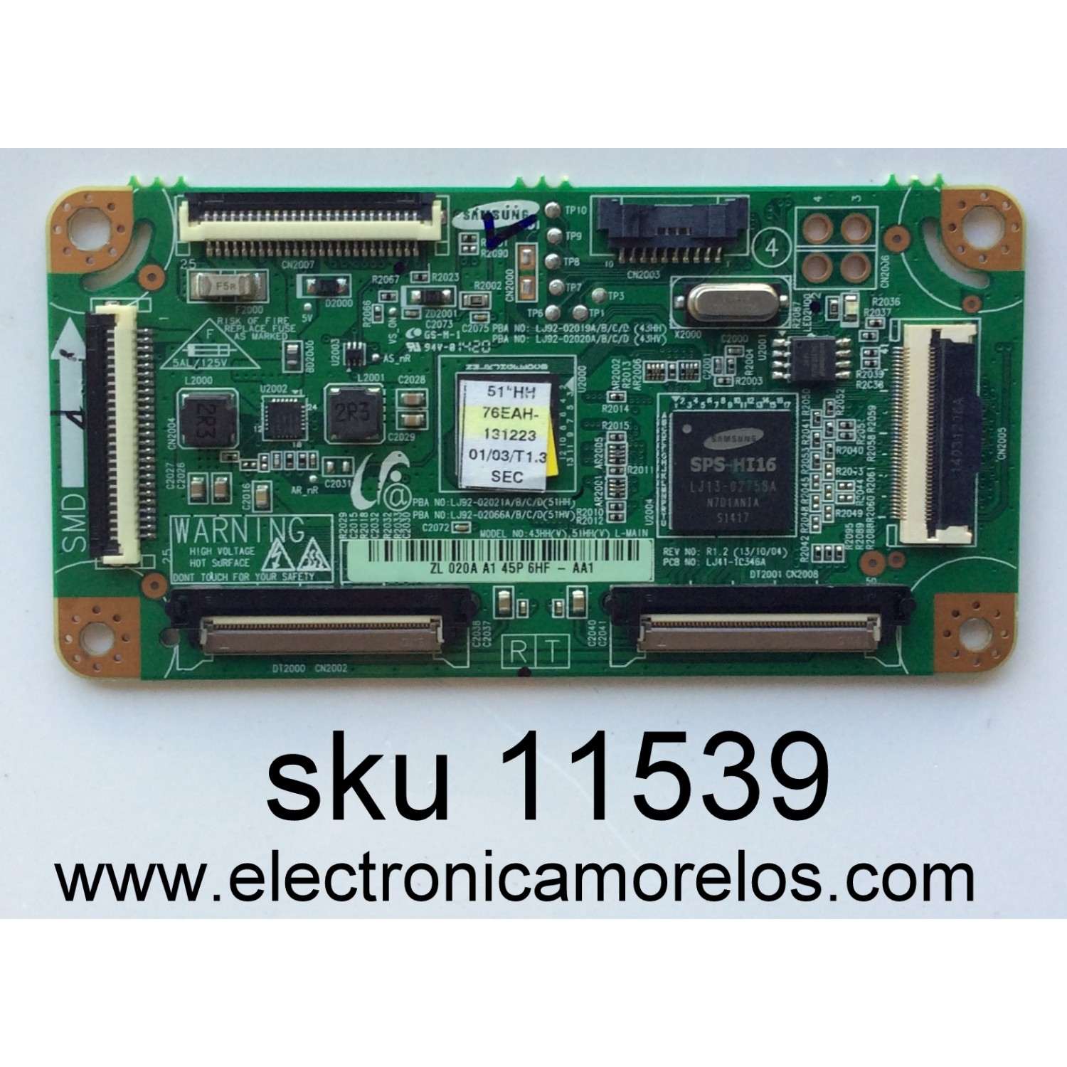 MAIN LOGICA / SAMSUNG LJ92-02020A / LJ92-02021A / 020A / LJ41-10346A / MODELO PN51F4500BFXZA TS02 / PANEL (S51AX-YD03)(S51AX-YB03)	
