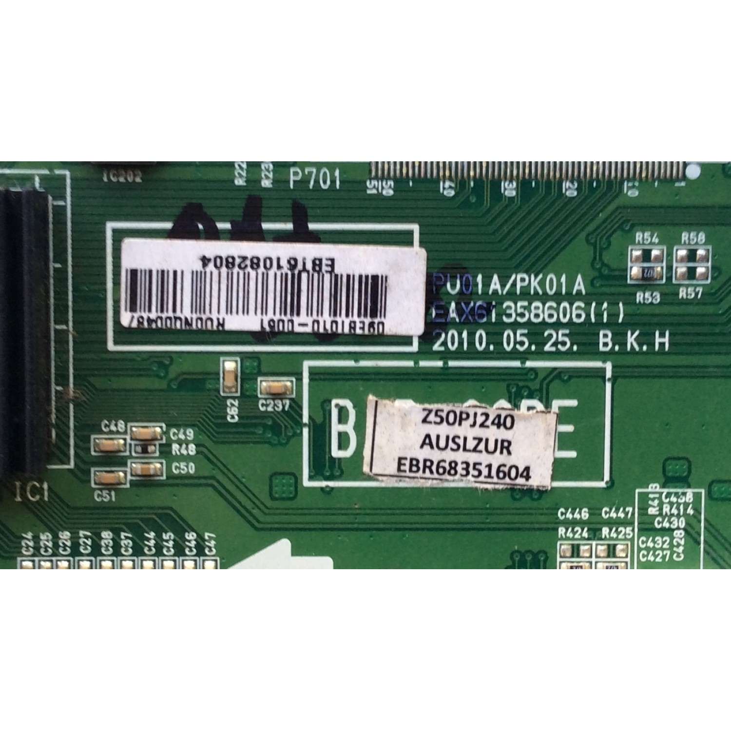 MAIN / ZENITH EBT61082804 / EAX61358606(1) / EBR68351604 / MODELO Z50PJ240-UB AUSLZUR / PANEL PDP50T10000	 - Imagen 2