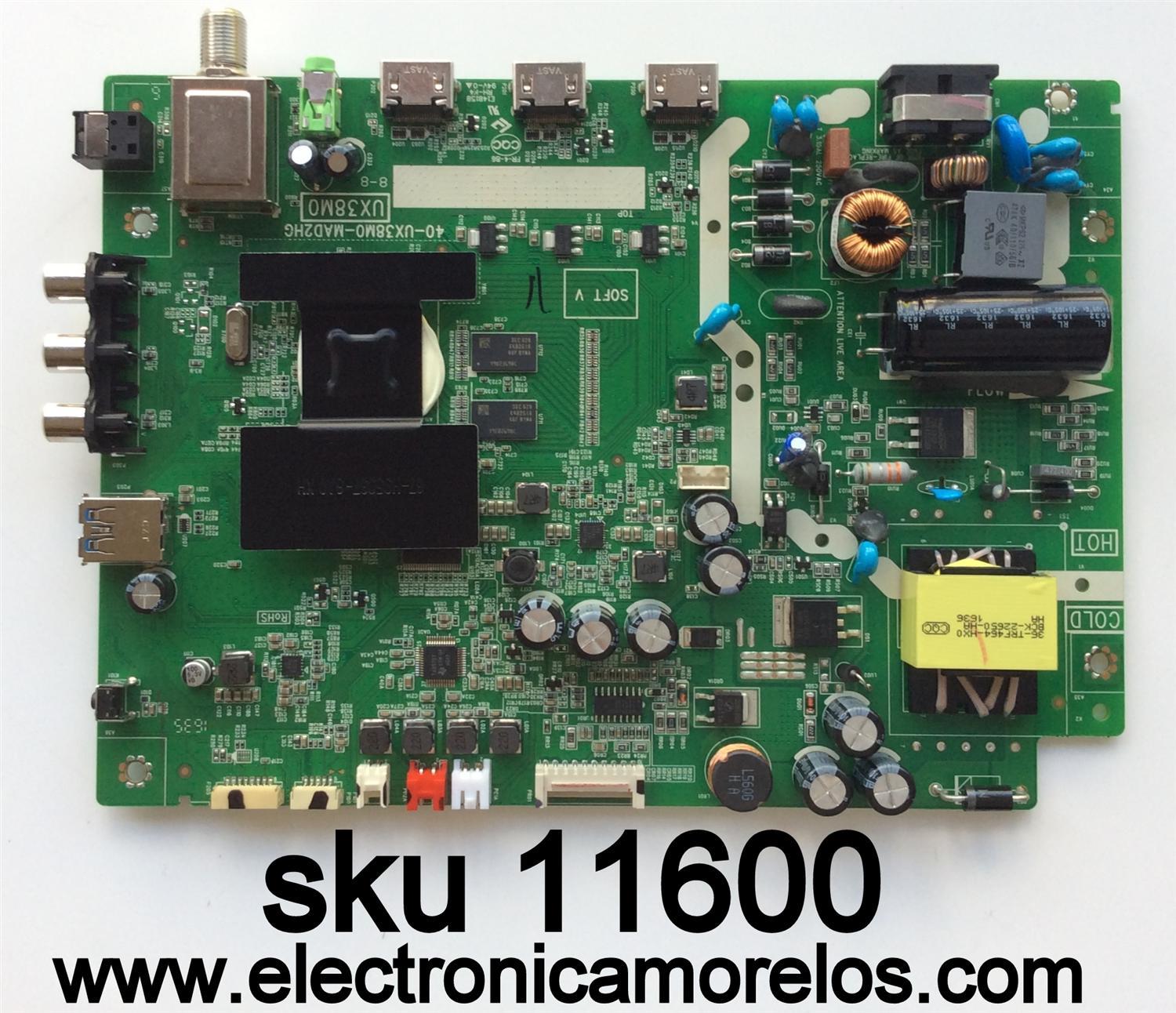 MAIN  / FUENTE / (COMBO) / TCL  T8-32NAZP-MA4  / V8-UX38001-LF1V032 / 40-UX38M0-MAD2HG / UX38M0 / GTC000821 / T8-32NAZP-MA4 / MODELO 32S3750 / PANEL LVW320CSOT	