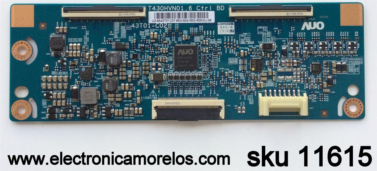 T-CON /SAMSUNG 55.43T01.C07 / 5543T01C07 / T430HVN01.6 CTRL BD / 43T01-C02 / MODELO UN43J5200AFXZA DD02 / PANEL CY-JJ043BGAB1V	