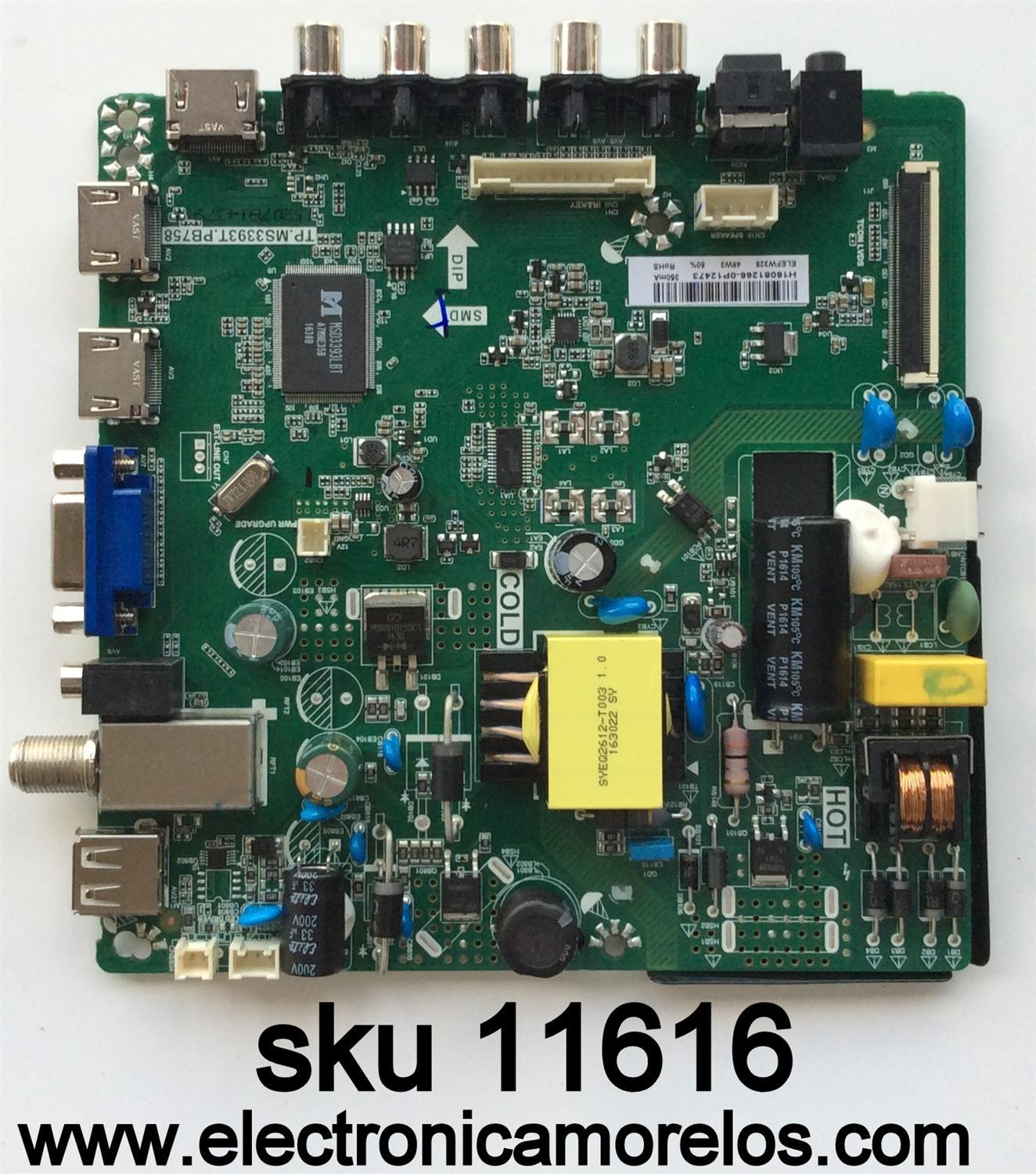 MAIN FUENTE / ELEMENT H16081266 / TP.MS3393T.PB758 / MODELO LE-32GJL4-B3 / PANEL BOEI320WX1-01	