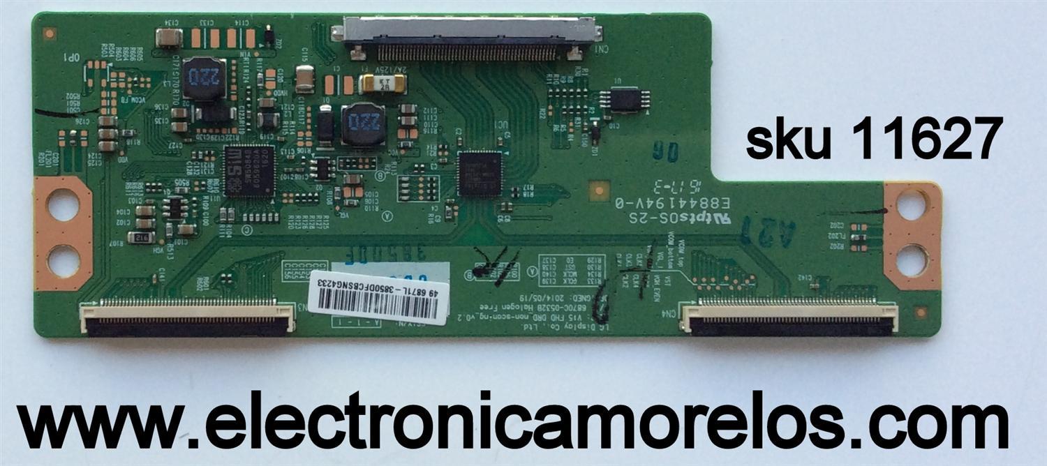 T-CON / LG 6871L-3850D / 6870C-0532B / 3850D / PANEL NC490EUN-AACR2 / MODELO 49LF6300-UA / 49LX341C-UA / 49LX540S-UA / 49LF5100-UA / 49LF5400-UB / 49LF5400-UE / 49LX570H-UA / HAIER 49E4500RA / 49LK5700PUA.BUSWLOR