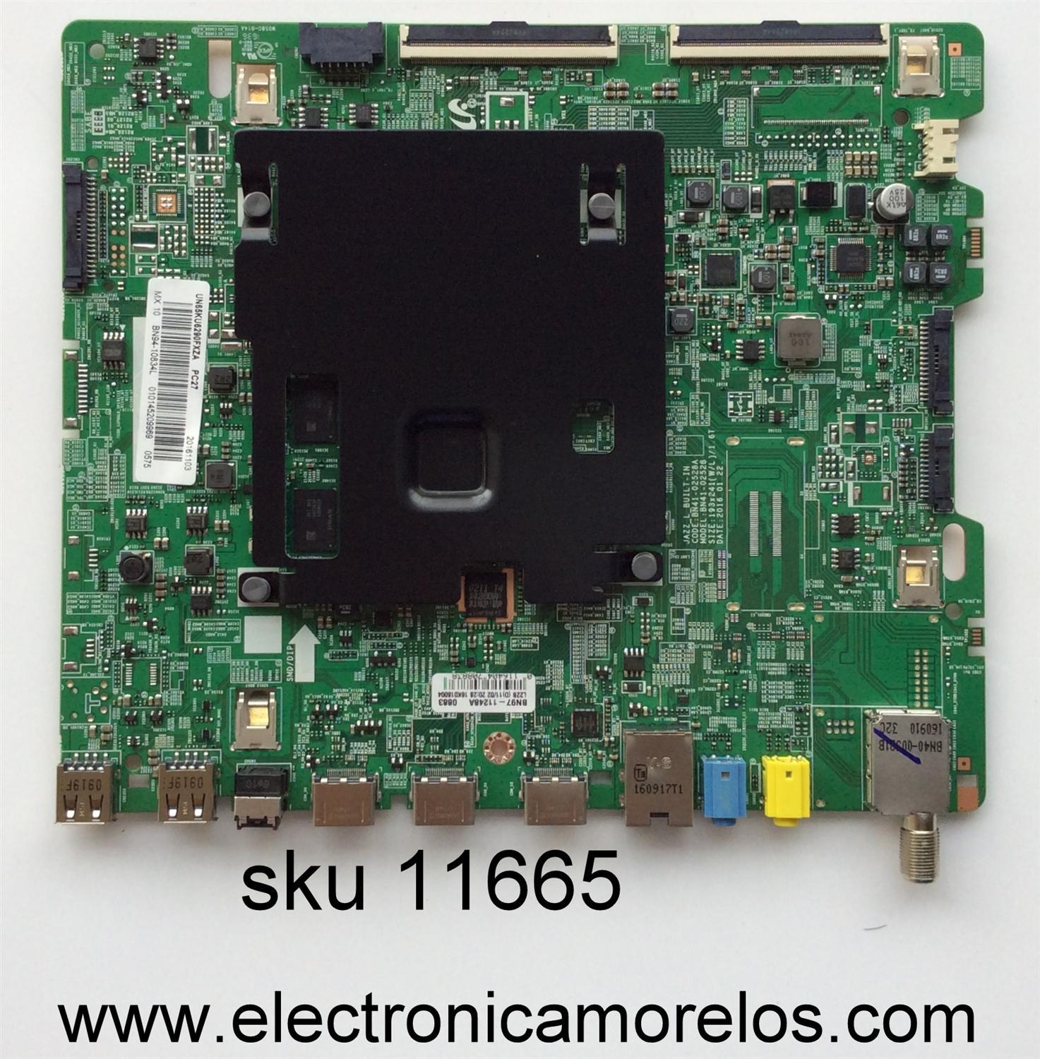 MAIN PARA TV SAMSUNG / NUMERO DE PARTE BN94-10834L / BN41-02528A / BN97-11248A / BN9410834L / PANEL CY-GK065HGNV2H / DISPLAY V650DJ5-QS2 / MODELO UN65KU6290 / UN65KU6290FXZA DA02