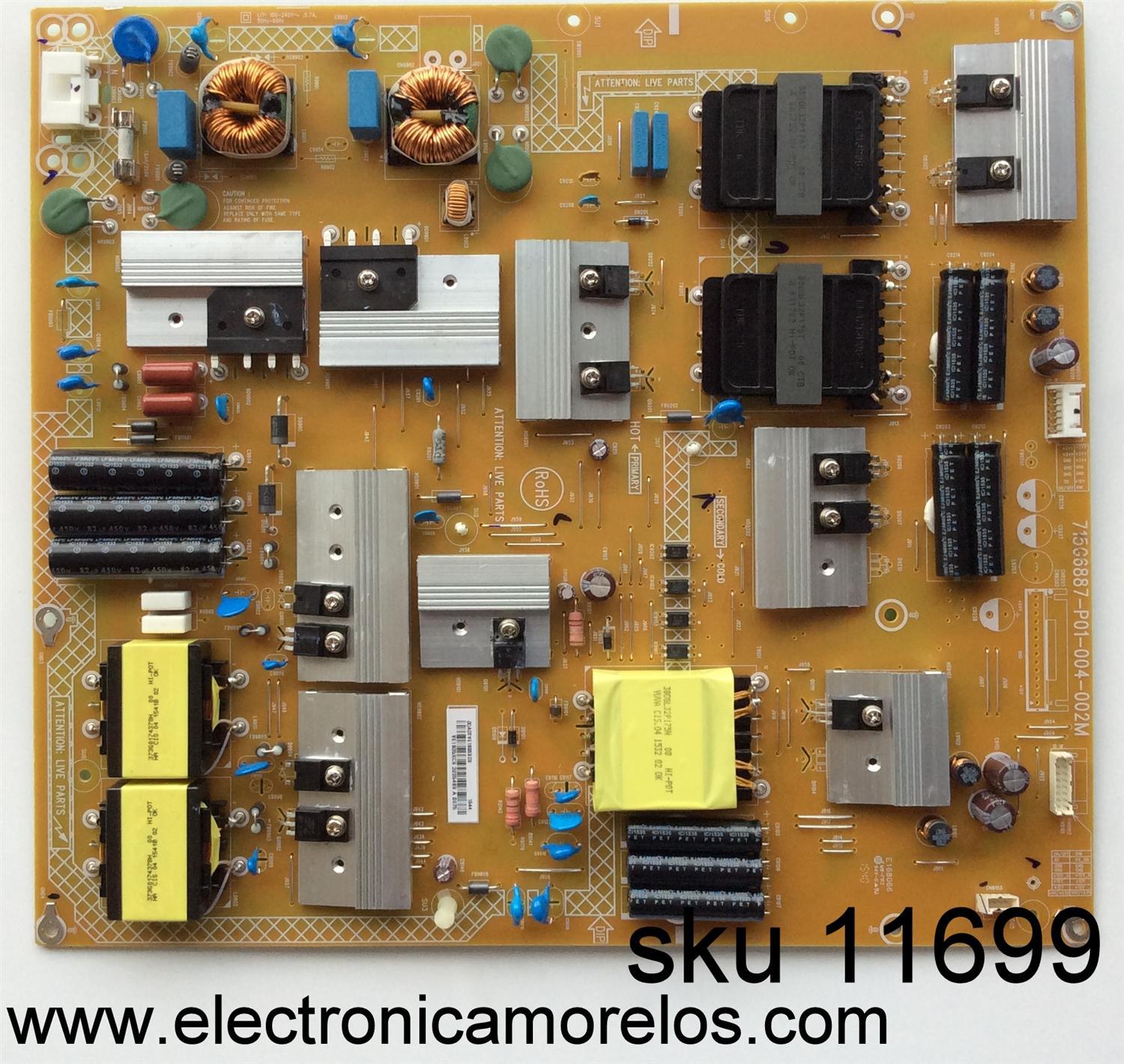 FUENTE DE PODER / VIZIO ADTVE1835XC9 / 715G6887-P01-004-002M / VE1835XC9 / PANEL T750QVF01.0 / MODELOS M75-C1 / M75-C1 LTCASMAR / M75-C1 LTMASMAR / M75-C1 LTCASMBR