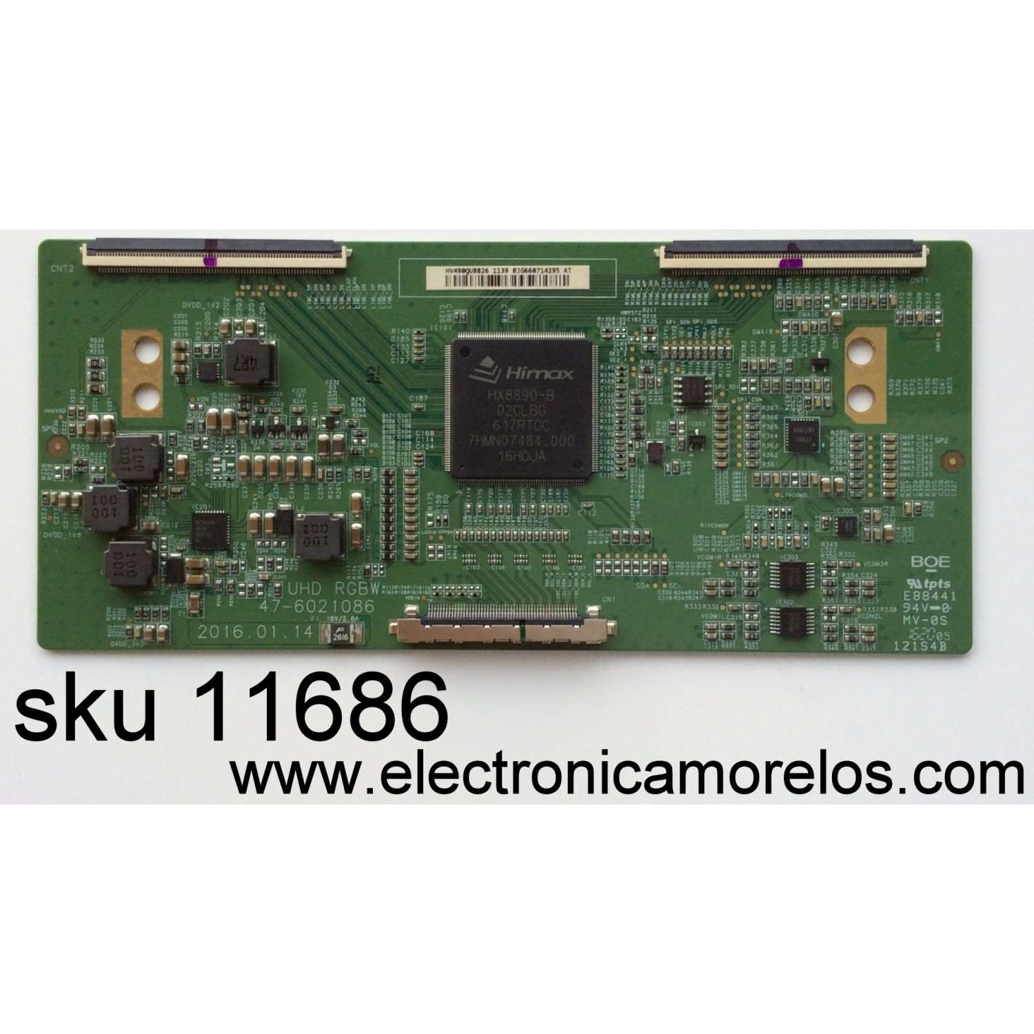 T-CON PARA TV LG / NUMERO DE PARTE HV490QUBB26 / 47-6021086 / HV490QUB / PANEL NC490DGE-ABEX3 / MODELOS 49UH6100-UH / 49UH6100-UH.BUSFLOR / 49UH6090-UJ / 49UH6090-UJ.BUSFLOR / 49UH610A-UJ / 49UH610A-UJ.BUSFLOR / 49UH6030-UD / 49UH6030-UD.BUSFLOR
