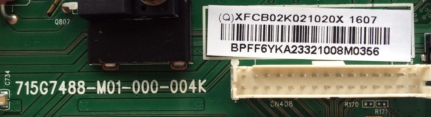 MAIN PARA TV VIZIO / NUMERO DE PARTE XFCB02K021 / 715G7488-M01-000-004K / 756TXFCB02K021 / 756TXFCB02K0210 / PANEL TPT430H3-HVN01.U REV:S270B / MODELO D43-C1 LTTWSECR - Imagen 2
