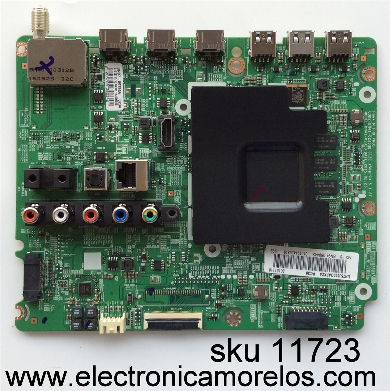 MAIN PARA TV SAMSUNG / NUMERO DE PARTE BN94-08944S / BN41-02353B / BN97-09756A / BN9408944S / PANEL CY-GH075CSLV4H / MODELO UN75J630 / UN75J630DAFXZA UH02