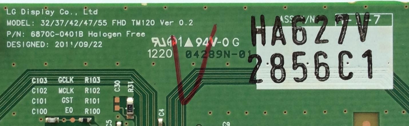 T-CON / LG 6871L-2856C / 2856C / 6870C-0401B / MODELO 55LM4600-UC AUSWLUR / PANEL LC550EUE(SE)(F1)	 - Imagen 2