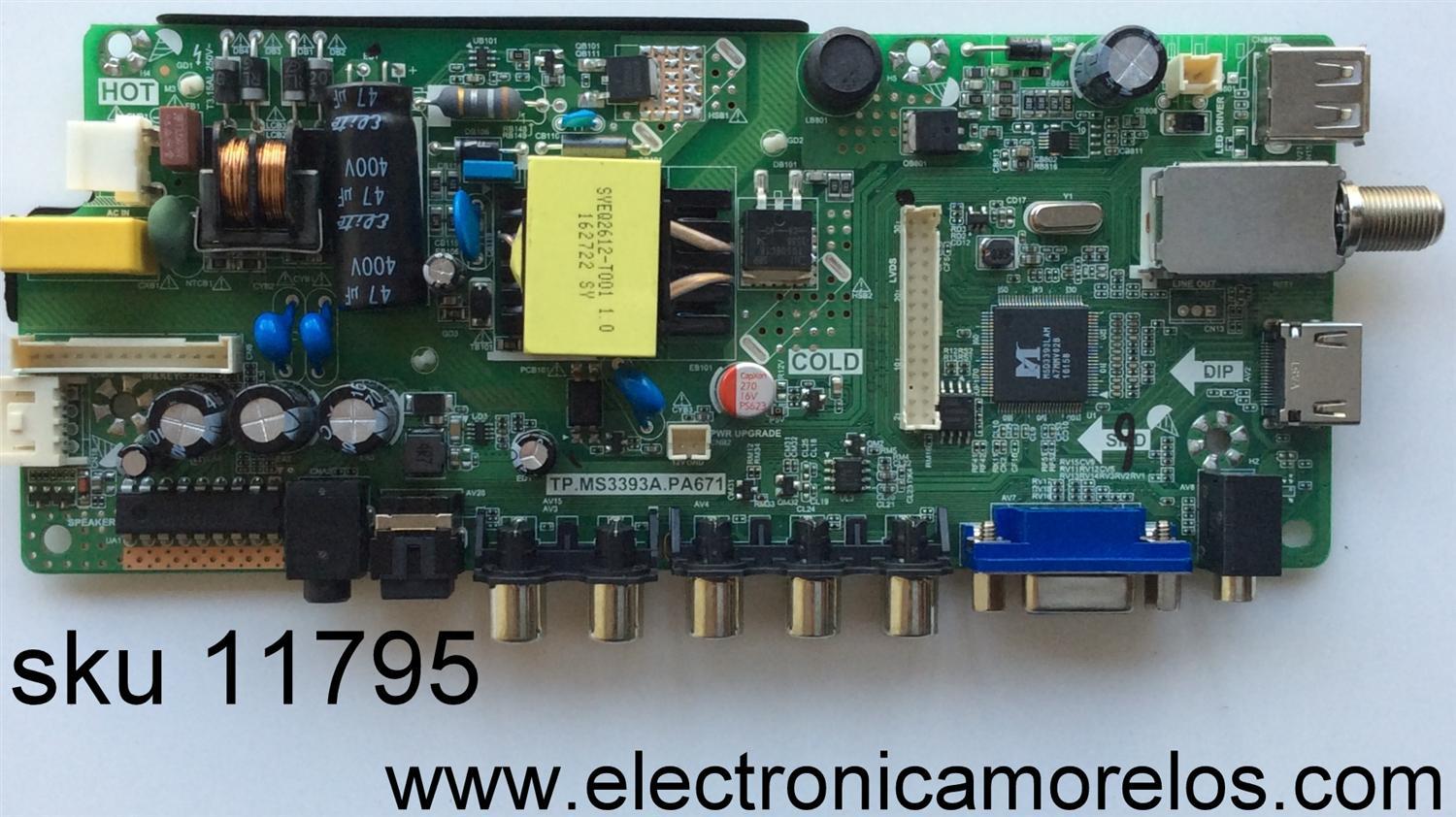 MAIN / FUENTE / (COMBO) / ELEMENT H16071070 / TP.MS3393A.PA6371 / MODELO ELEFW195 / PANEL BOEI185WX1	