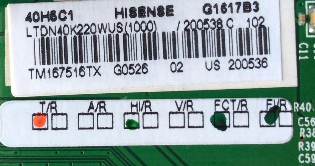 MAIN FUENTE (COMBO) PARA TV HISENSE / NUMERO DE PARTE 200538 / 200536 / RSAG7.820.6834/ROH / LTDN40K220WUS / PANEL HD400DF-E32\S5\GM\ROH / MODELO 40H5B - Imagen 2