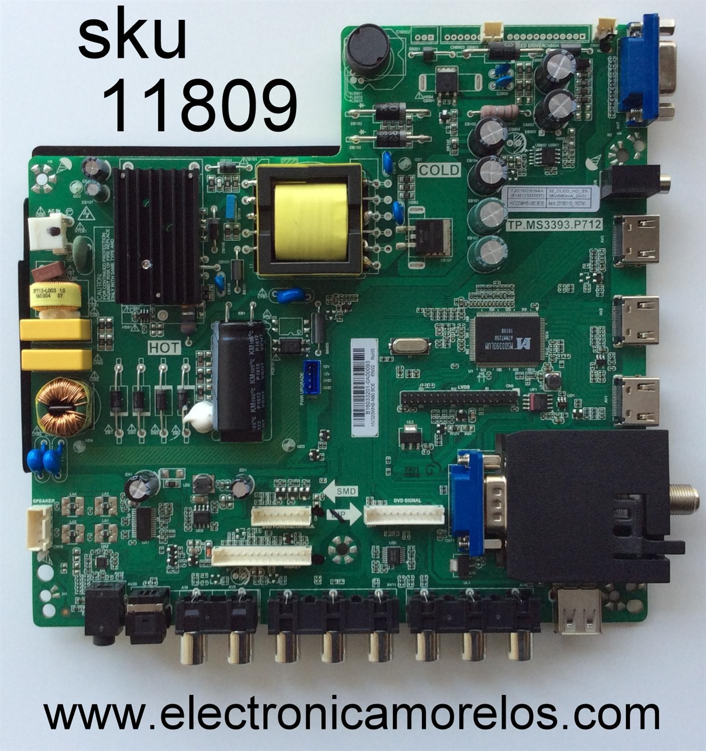 MAIN / FUENTE / SCEPTRE B16033201 / TP.MS3393.P712 / MODELO E32 / PANEL HV320WHB-N80	