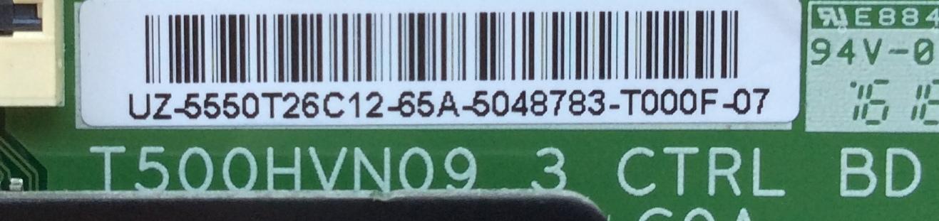 T-CON / SAMSUNG 55.50T26.C12 / 5550T26C12 / T500HVN09.3 CTRL BD / 50T26-C0A / MODELO UN50J6200AFXZA DH03 / PANEL CY-DH050CSA-B2	 - Imagen 2