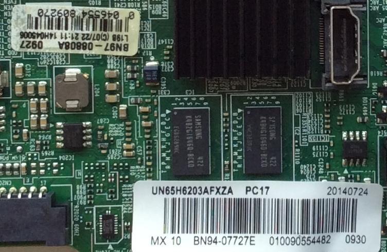 MAIN PARA TV SAMSUNG / NUMERO DE PARTE BN94-07727E / BN41-02245A / BN97-08808A / BN9407727E / PANEL CY-DF650CGAV2H / MODELOS UN65H6203 / UN65H6203AFXZC / UN65H6203AFXZA MH01 - Imagen 2