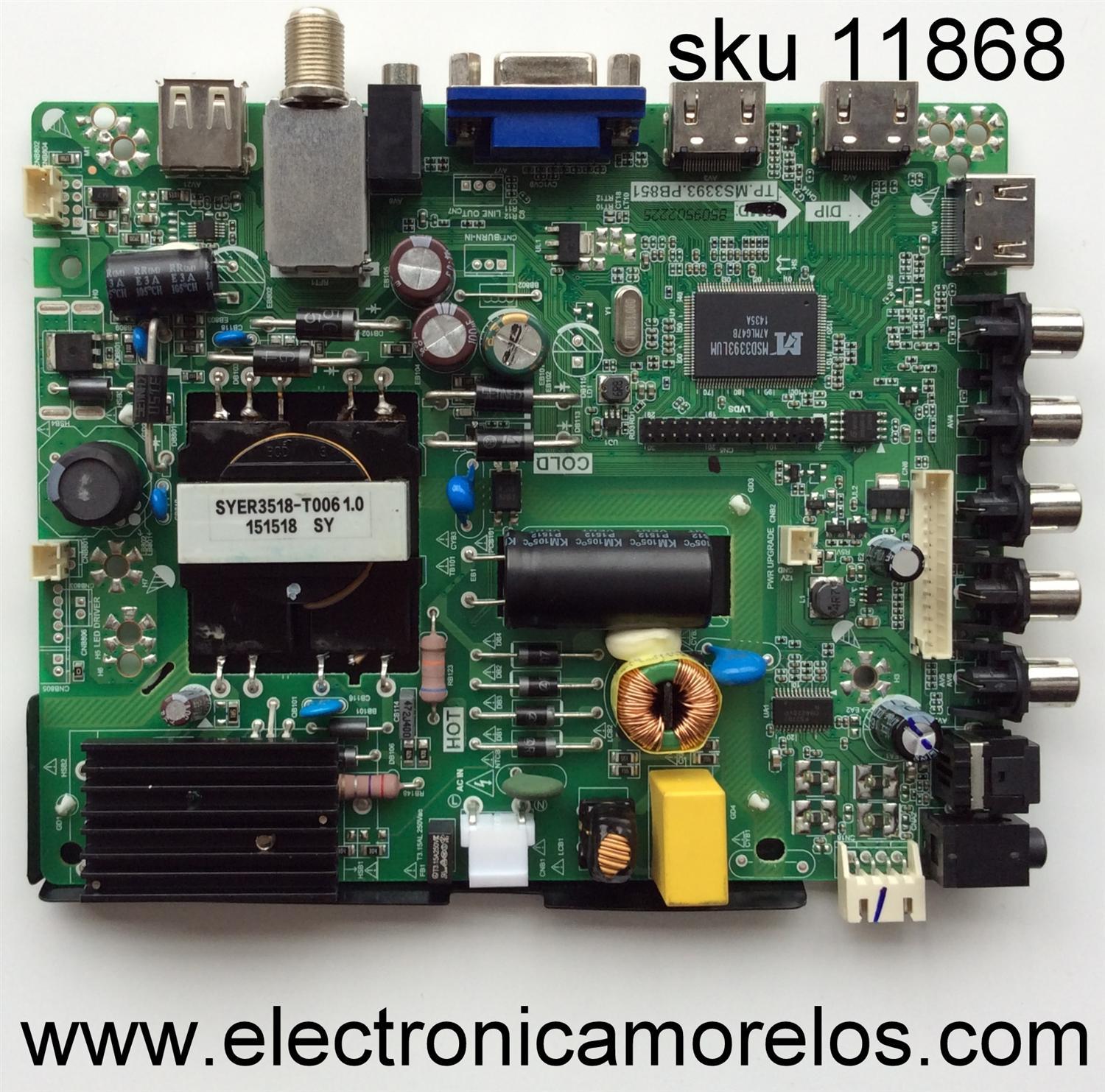 MAIN / FUENTE / ELEMENT H15040970 / TP.MS3393.PB851 / MODELO ELEFW328	