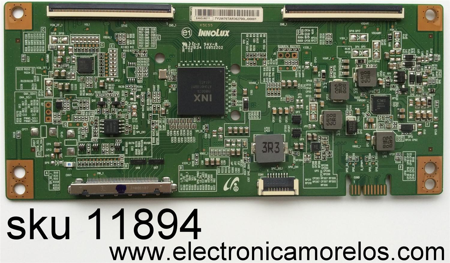 T-CON PARA TV VIZIO / NUMERO DE PARTE EANDJ6E11 / E222034 16052202 / PANEL S500DUB-1 / MODELO E50-E3 LFTIVJAS