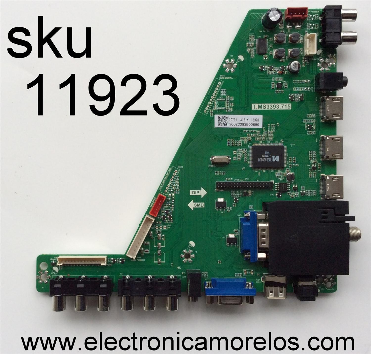 MAIN / SCEPTRE 50023393B00690 / T.MS3393.715 / MODELO E55 A1AV93BA / PANEL T550QVN02.0	