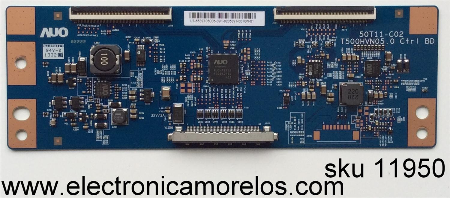 T-CON / SAMSUNG 55.39T05.C05 / 5539T05C05 / 50T11-C02 / T500HVN05.0 Ctrl / MODELO UN39EH5003FXZA YF04 / PANEL CY-DF390BGAV1H	