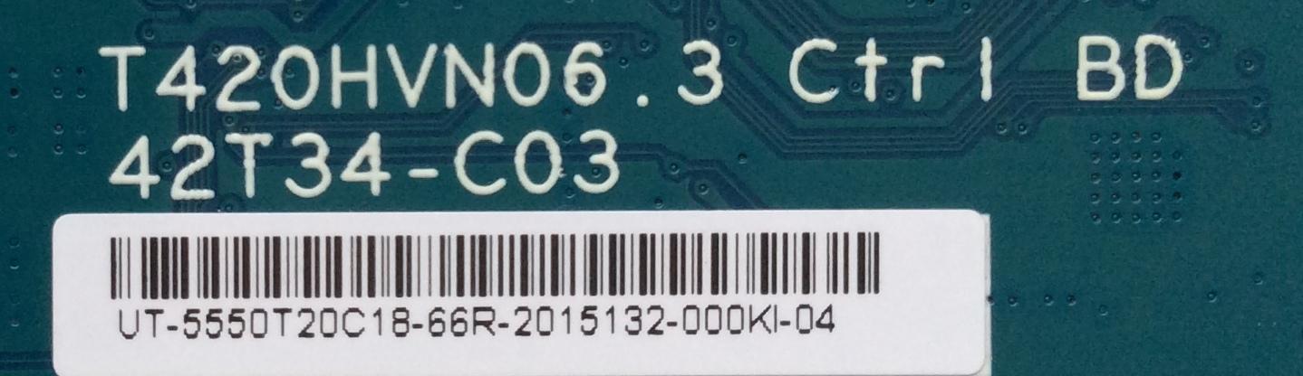 T-CON / VIZIO 55.50T20.C18 / 5550T20C18 / T420HVN06.3 CTRL BD / 42T34-C03 / MODELO E50-C1 LTCWSKER	 - Imagen 2