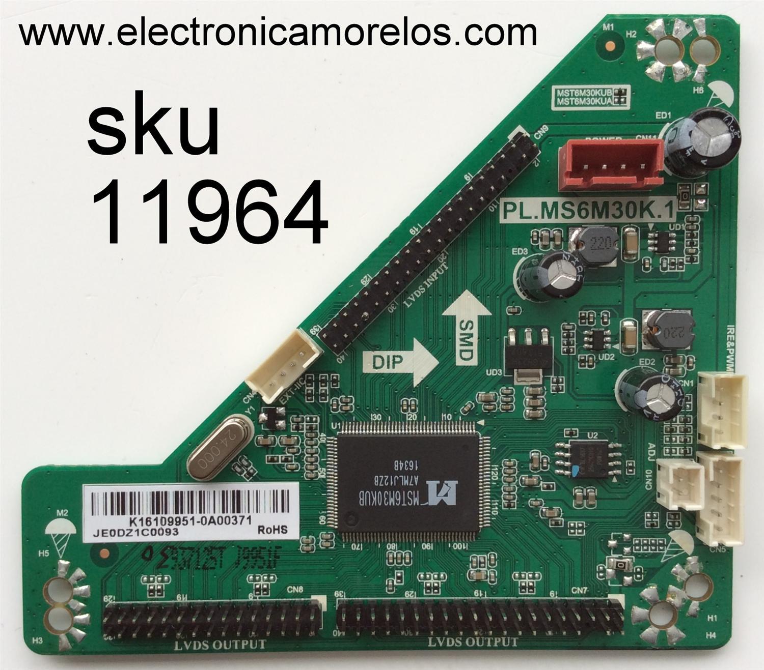TARJETA INTERFACE / RCA K16109951 / PL.MS6M30K.1 / MODELO RLED6090 / PANEL JEODZ1C0093-12V	