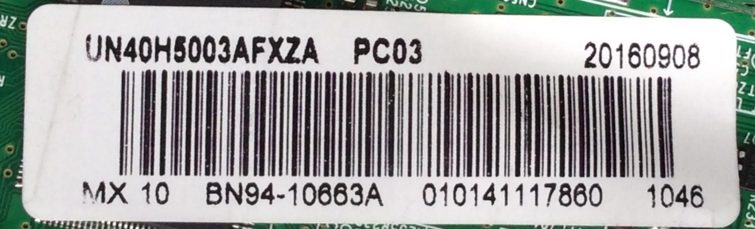 MAIN PARA TV SAMSUNG / NUMERO DE PARTE BN94-10663A / BN41-02263A / BN97-10691A / PARTES SUSTITUTAS BN94-11087A / BN94-11024A / BN94-07592A / BN94-07592N / BN94-07592P / PANEL CY-DH040BGNV3H / MODELOS UN40H5003 / UN40H5003AFXZC / UN40H5003AFXZA IF06 - Imagen 2